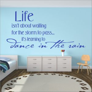 Life isn’t about waiting for the storm to pass...
its learning to dance in the rain