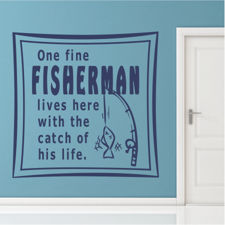 One fine fisherman lives here with the catch of his life.